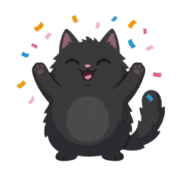 Cat mascot celebrating